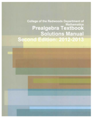 College of the Redwoods Pre-algebra Solutions Manual